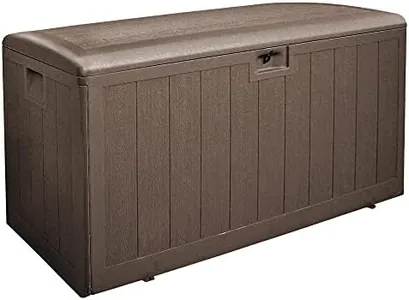 Plastic Development Group 130-Gallon Weather-Resistant Resin Outdoor Patio Storage Deck Box with Soft-Close Lid, Java