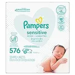 Pampers Baby Wipes Refills, 576 count - Sensitive Water Based Hypoallergenic and Unscented Baby Wipes (Packaging May Vary)