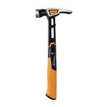 Fiskars Pro IsoCore Framing Hammer - 16" Hammer with Shock Controlled Handle - Building and Fixing Tools - Orange/Black