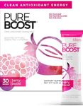 Pureboost Clean Energy Drink Mix + Immune System Support. Sugar-Free Energy with B12, Multivitamins, Antioxidants, Electrolytes (Berry Boost, 30 Count)