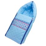 KANANI LADKOD 3 in 1 Sleeping Bed for Newborn Babies| 70 X 49 cm Auto Lock Zipper and Cotton Carry Nest Bag for 0-6 Months Babies (Blue 2)