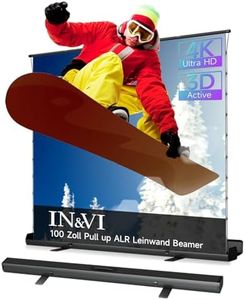 IN&VI ALR Tension Tragbare Leinwand Beamer 100 Zoll Format 16:9,Projektor Leinwand,Pull-Up Beamer Leinwand mit Ständer,Hochziehbare Leinwand Beamer Outdoor Ideal für Heimkino, Innen-/Außenfilme