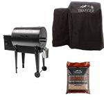 Traeger Grills Tailgater 20 Portable Wood Pellet Grill and Smoker, Traeger 20 Series Full Length Grill Cover & Traeger Grills 100% All-Natural Hardwood Pellets