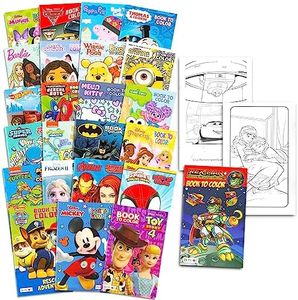 24 Pack Small Coloring Books for Kids Ages 2-4, 4-8 - Coloring Bundle Classroom Prizes, Rewards, Kindergarten Party Favors with Disney, Nick, More | Mini Activity Books for Boys, Girls