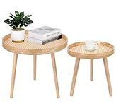 Round Coffee Table Set of 2, Natura