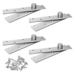 Mocking Bird 6 h Pivot Hinge for Hidden Bookcase Door, 50-60 kg (110-132 lbs) Load, Heavy Duty Hinges for Wooded Doors, 270 Degree Rotation, ainless eel Shaft Hinge Hardware (4 Pack)