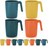 Kyraton Plastic Mug Set 8 Pieces, Unbreakable And Reusable Light Weight Travel Coffee Mugs Espresso Cups Easy to Carry And Clean Microwave Safe BPA Free Dishwasher Safe (Mutil Color)