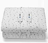 Heated Mattress Pad Underblanket King Size with Dual Controllers, Electric Bed Warmer Pad with Adjustable 4 Heating Levels, Auto Shut Off, Fit Up to 15" Deep Pocket, Washable