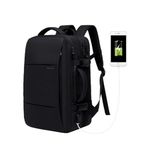 Concept Kart 22 Litres~37 Litres Bange 1908 Travel Smart Backpack Convertible Duffle Bag Fit For 17.3 Laptop | Usb Charging Port, Anti-Theft Pocket Expandable Travelling Bag For Men And Women Black