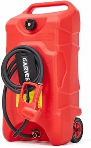 Garvee 16 Gallon Gas Can, Fuel Tank Container with LE Fluid Transfer Manual 10 FT Siphon Pump, Portable Diesel Gas Storage Caddy w/Wheels for Car, ATV, Weeder, Boat, Tractor,Snow Blower,Generator