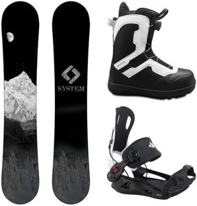System MTN Snowboard and MTN Rear Entry Step in Bindings w/Pro Twist Boots Men's Complete Snowboard Package (Pro Twist Boots 11/ Large Bindings, 159 cm)
