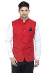 FAVOROSKI Men's Slim Fit Sleeveless Mandarin Collar Ethnic Bandhgala Waistcoat (FVJC161131_42)