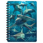 3D LiveLife Jotter - Hammerhead Shark from Deluxebase. Lenticular 3D Shark A6 Spiral Notebook with Plain Recycled Paper Pages. Artwork Licensed from Renowned Artist David Penfound