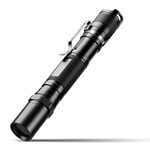 LIGHTFE 365nm UV Light Flashlight UV301D-Plus with Black Filter Lens 2 AA Batteries for UV Glue Curing Rocks and Minerals Pet Urine AC Leak Detector ID's and Passport Check