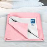 Mee Mee Reusable Water Proof Cotton Bed Protector Sheet/Extra Absorbent Mat/Dry Sheets/Urine Sheet/Dry Mat (140CmX220Cm) (X-Large, Pink)