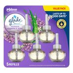 Glade PlugIns Air Freshener Refill, Scented and Essential Oils for Bathroom and Home Fragrance, Tranquil Lavender and Aloe, 5 Count