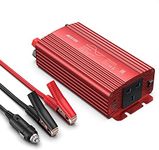 BESTEK 500W Pure Sine Wave Power Inverter DC 12V to AC 230V 240V with 4.2A Dual Smart USB Ports Car Adapter Red