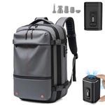 Expandable Vacpack Backpack,Vac Pack Backpack, alepeak vacuum backpack, 60L airback vacuum compression backpack for travel, Grey+ Electric Vacuum, Medium, Backpack