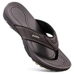 HAOLIRA Men's Surfing Flip Flop Sandals Summer Holiday Beach Sports Sandals Suitable for Indoor and Outdoor,Comfort Casual Thong Sandals(NA 2 Dark Brown 42/8UK)