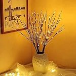 EAMBRITE 3PK 30" Brown Lighted Twig Branches Pathway Light 60 LED Warm White Bulbs for Outdoor and Indoor