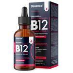 Vitamin B12 Liquid Drops - High Strength 5000mcg per Serving - Vegan Supplement - 60ml Bottle at 4X Concentration - 2 Month Supply of Premium Vitamin B12 Extract - Made in UK by Balance