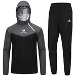 HOTSUIT Sauna Suit Men Weight Loss Jacket Pant Gym Workout Sweat Suits, Gray, 3XL