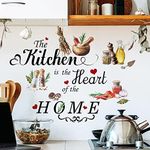 Kitchen Food Wall Stickers Quotes The Kitchen is The Heart of Home Restaurant Family Wall Decor Word Saying Peel and Stick Wall Art Decals for Dining Room Living Room