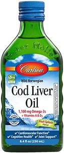 Carlson - Cod Liver Oil, Omega-3s EPA & DHA, Heart, Brain, Vision & Joint Health, Norwegian, Fruit Splash, 250 ml
