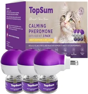 TopSum Cat Pheromones Calming Diffuser: Premium Pheromone Diffuser for Cats - Cat Pheromones Diffuser - Cat Calming Diffuser - Cat Calming Pheromone Diffuser, 3 Pack (Purple)