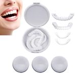 Suweiyuanshiyi 3 Pairs Fake Teeth Braces Whitening Tooth Covering Snap On Teeth Top and Bottom Clip in Veneers Teeth Temporary Upper and Lower False Teeth for Men Women