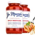 Keto SPICY Marinara Pasta Sauce by Yo Mama's Foods - Pack of (2) - No Sugar Added, Low Carb, Low Sodium, Gluten Free, Paleo Friendly, and Made with Whole, Non-GMO Tomatoes.