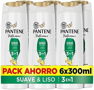 Pantene Champú + Acondicionador + Tratamiento 3en1 Suave & Liso Nutri Pro-V para cabello encrespado y rebelde, 6x300 ML