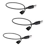 winwill 3 Pack 5V USB to 3pin / 4Pin PC Fan Cable,Black USB to Computer CPU PWM 5V USB Sleeved Fan Power Adapter connector 11.8 Inch Fan Adapter Cable