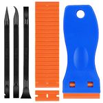 Lusofie Plastic Scraper Tool Set Multi-Purpose Plastic Razor Blades Plastic Blade Scraper Easy to Clean Crevices and Tight Spaces Perfect for Removing Oil Stains, Labels, Food, Dirt, Paint