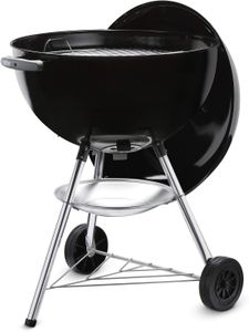 Weber Bar-B-Kettle Charcoal BBQ, 57cm – Porcelain-Enamelled, Black/Silver