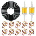 1/4" Inch ID Fuel Line Set - 2 Meter / 6-Foot ¼ Inch Fuel Line + 2 Pcs 1/4 Inch & 5/16 Inch Fuel Filters + 10 Pcs 2/5" ID Hose Clamps for Kawasaki Kohler Briggs & Stratton Small Engine