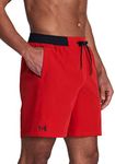 Under Armour Men's Standard Comfort Swim Trunks, Shorts with Drawstring Closure & Full Elastic Waistband, Sp22 Red-2, Medium