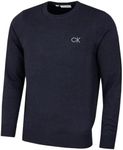 Calvin Klein Mens Round Neck Tour Sweater - Navy Marl - L