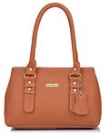 Fostelo Women's Vegan Leather Riverside Handbags Shoulder Hobo Bag Ladies Purse (Tan) (Large)