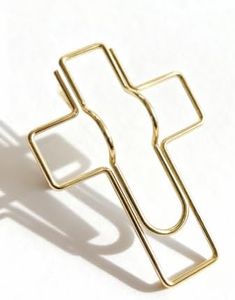 Cross Shaped Metal Pen Clip, Pen Clip for Notebook, Ideal for Bible, Journal & Everyday Paper Management, Golden