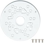 POWERTEC 71381 5-3/4" Universal Trim Router Base Plate | Comes with Installation Screws | Solid 1/4" (6.36mm) Thick Clear Hardened Acrylic | Predrilled Hole Patterns for Easy Install onto Your Router