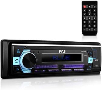 Pyle Bluetooth Stereo Headunit Receiver - In-Dash Single DIN Head Unit Receiver Power Amplifier System w/ Hands-Free Calling, LCD, AM/FM Radio, MP3/USB/AUX - Vehicle Car Bus Truck RV, Black - PLML50FB