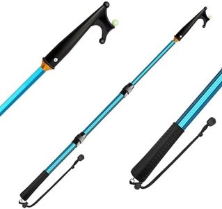 KOMCLUB Telescopic Boat Hooks for Docking 3 Stage Aluminum Push Poles Rust-Resistant Boat Gaff with Luminous Bead Design Non-Slip Rubber Handle Durable Boating Accessories Blue (Blue, 79.9in)