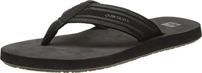 Quiksilver Men's Monkey Wrench 3 Point Sandal, Black/Black/Brown, 12 M US