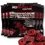 Roshield BRODIFACOUM 1.5kg (75x20g) Maximum Strength Rat Poisoning, Mouse Poisoning, Single-Feed Fast Acting Rat & Mouse Killer, Rat Poison Block Bait - All Weather Bait Station Refill Packs