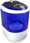 Pyle Upgraded Version Portable Washer - Top Loader Portable Laundry, Mini Washing Machine, Quiet Washer, Rotary Controller, 110V - For Compact Laundry, 4.5 Lbs. Capacity, Translucent Tubs