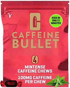 Caffeine Bullet Mint Energy Chews *4 – Faster Kick Than Pills, Gels and Gum. 100mg Caffeine - Sport Science for Running, Cycling, Gaming & A Pre Workout Endurance Boost.