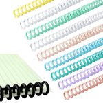 10 Pcs Binding Combs 30 Rings Comb Binding Spines Coil Binding Machine Plastic Spiral Book Binder for Teacher Student Document Notebook File Making, Mixed Colors, 1/2 Inch