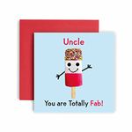 Huxters Birthday Cards for Men - You're Fab Ice Lolly Birthday Uncle Birthday Card for him - Funny Fathers Day Card for Uncle Fun Lolly Happy Birthday - 14.8cm (Uncle)