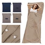 KUIING Sleeping Bag Liner Ultralight, Collapsible Sleeping Bag Sack Sheet for backpacking, Camping, Hotel, Travel, Portable Sleeping Camping Liner Sheet with Stuff Sack Fits for Adults, Kids(Khaki Brown)